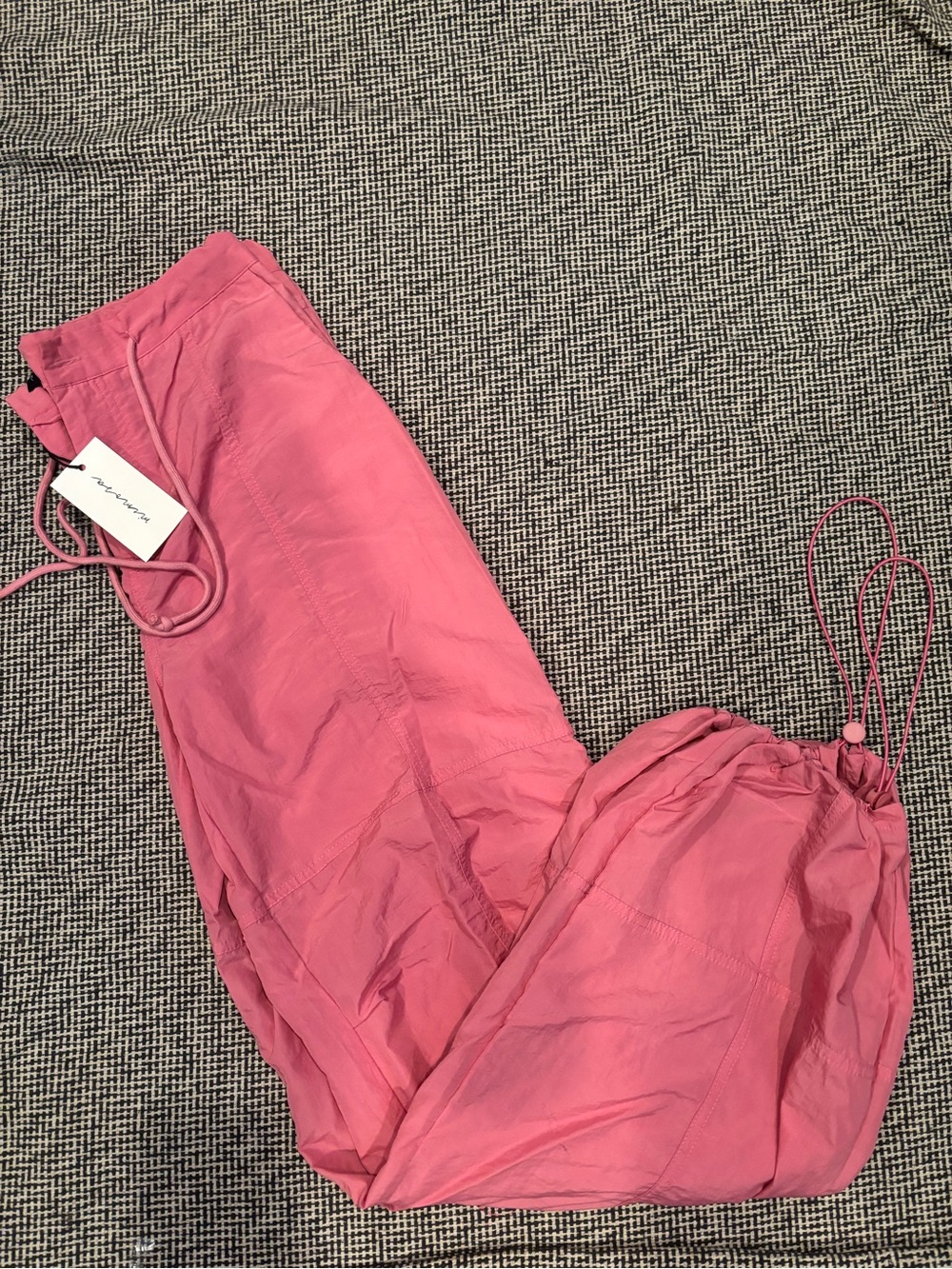 Women’s Pink Drawstring Parachute Pants